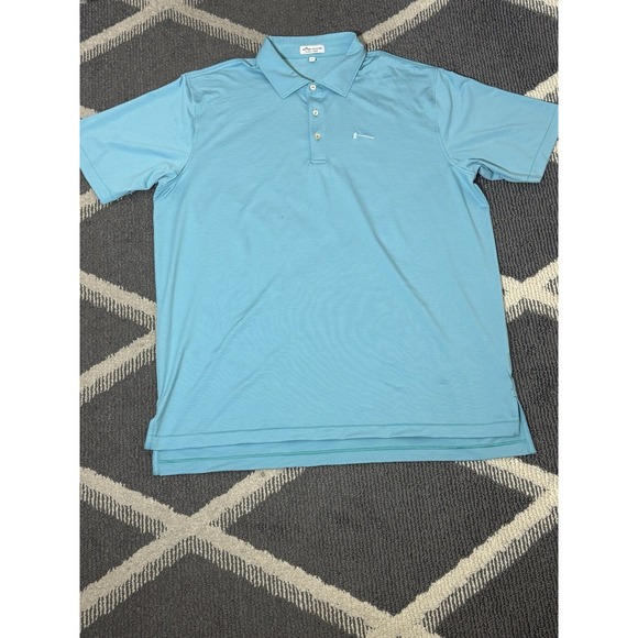 Peter Millar Other - Peter Millar Summer Comfort Mens XL Aqua Blue Short Sleeve Polo Shirt Hatchet
